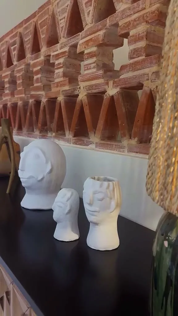 Enfilade à motif Tozeur en briquettes de bois